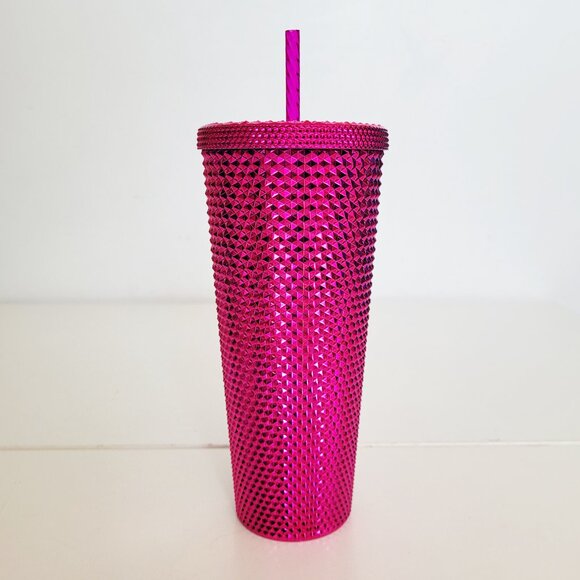 Starbucks Pink Sangria Metallic Venti 24 oz Tumbler w Straw and Ornament Lot - Picture 5 of 8